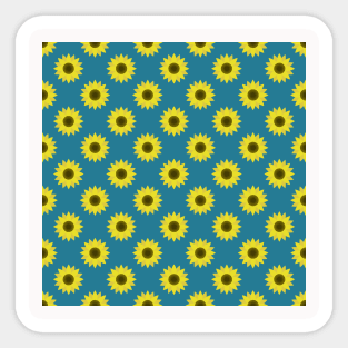 Sunflowers Neck Gator Teal Sunflower Sticker